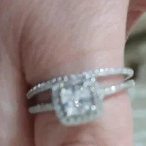 Engagement Ring and Wedding Band Lot Bohemian Crystals Silver 6.5 to 7 - Picture 6 of 6